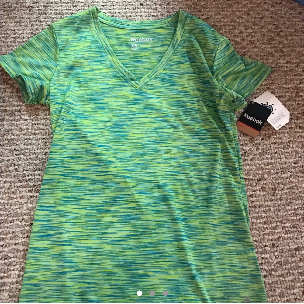 Teal and green Reebok athletic t-shirt